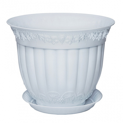 Кашпо "Флора" 5,0л с поддоном Э-215 (40) белый