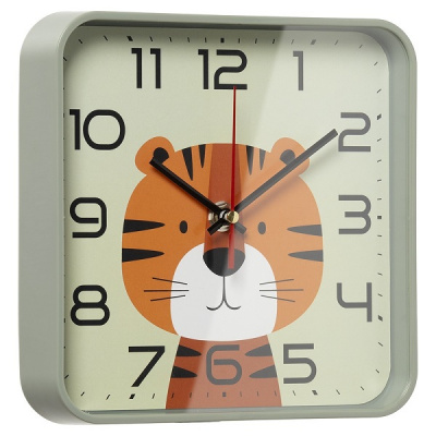 1918-015 Часы настенные квадрат 19х19см оливковый "Тигренок" Рубин
