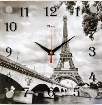 2525-364 Часы настенные "Эйфелева башня" Рубин
