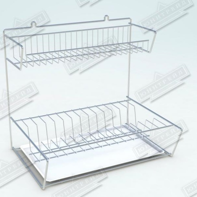 Сушка д/посуды настенная хром, с поддоном (тнп-1.3) (2) Сушка д/посуды настенная хром, с поддоном (тнп-1.3) (2)