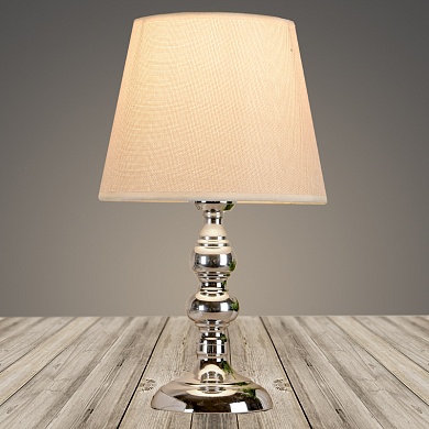 19950 хром/бежевый абажур h380 1х40W E27 Лампа настольная (1) 