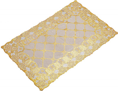 Салфетка ПВХ кружевная 60*100см золото (12!!!/120) прямоугольник