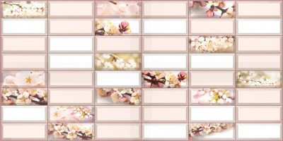 Панель ПВХ листовая 0,4мм Плитка Цветущий сад 0,95*0,48 [46]