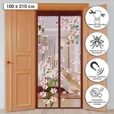 Штора антимоскитная для двери на магнитах Rocenberg R-400018 (20/1)