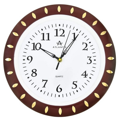 8520-GD 290x290x43мм brown Часы настенные Atlantis