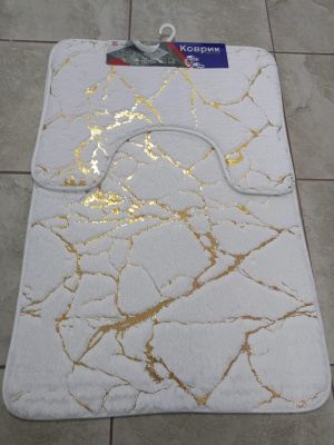 Коврик Baizheng 2шт (50*80+40*50) BZY258 меховой мрамор белый