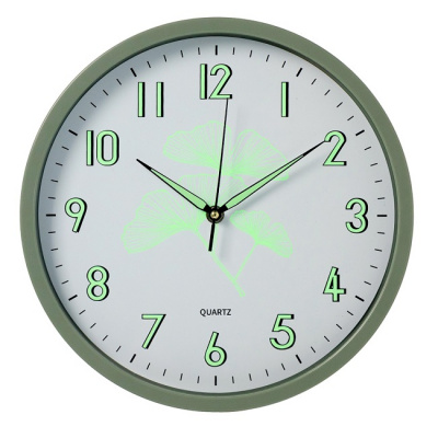 3027-033 Часы настенные круг d=30см оливковый "Светящиеся" Рубин