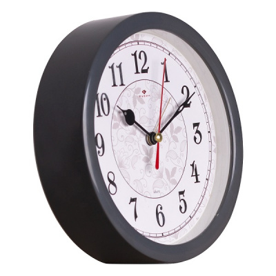 Будильник B4-009 Gr D15см корпус серый "Узор" Рубин