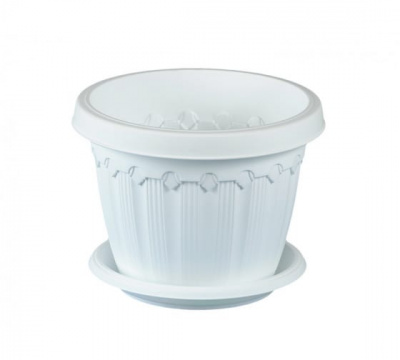 Кашпо "Флавия" 10,0л с поддоном Э-062 (20) белый