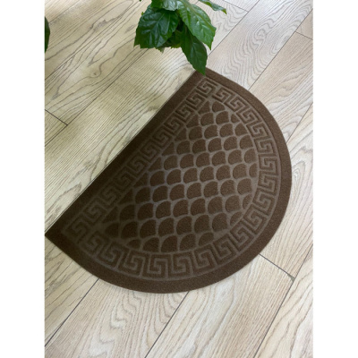 Коврик влаговпитывающий "Чешуйки" 60*90см полукруг коричневый (10)