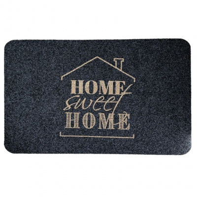 Коврик влаговпитывающий ComeForte "ВЕЛЮР" 40*60см "Милый дом" (серый) (10)