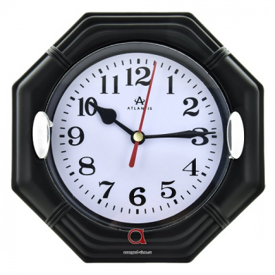 5985T-TLD black+доп.подставка 156x42x156мм Часы настенные Atlantis