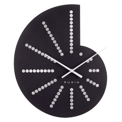 4033-001 Часы настенные из металла 40х33 см открытая стрелка черный "Ракушка" Рубин