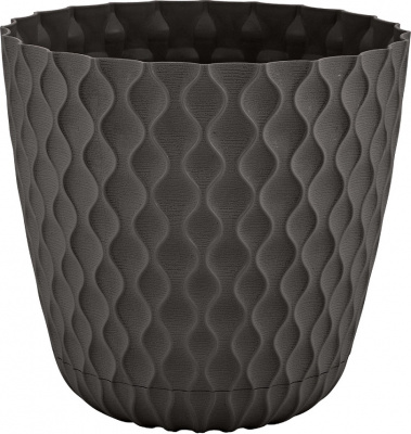 Горшок для цветов InGreen Wave с дренаж.сеткой и съемным поддоном 4,7л, гор. шоколад IG650310011 (6)