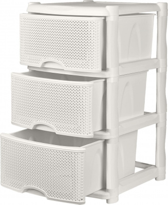 Комод Keeplex Вязь 3-х секц. 48х41х72,3 см белое облако (1) KL 378312048