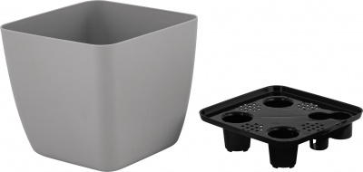 Горшок с дренажной вставкой InGreen Vienna 5л квадратный французский платан IG680410105 (16)