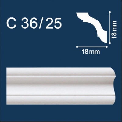 С36/25 Плинтус потолочный экструдированный Солид 2,0м (160)