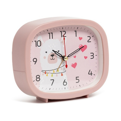 Будильник B5-018 12х10см корпус розовый "Альпака" Рубин