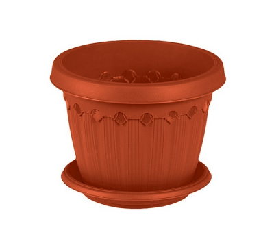 Кашпо "Флавия" 15л с поддоном Э-063 (10) терракотовый