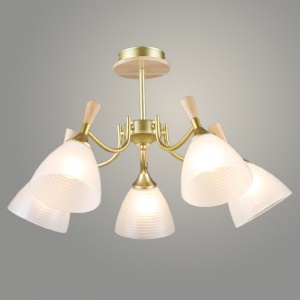 6345/5 GD+WOOD 5x60W E27 d640 h360 Светильник потолочный (4)