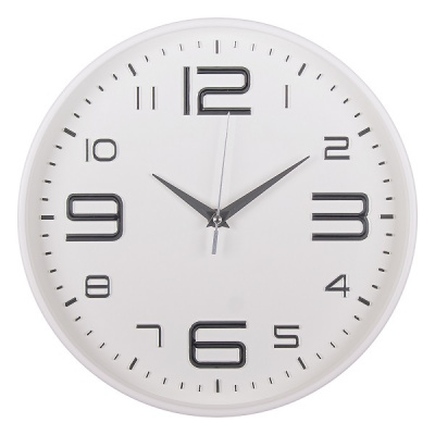 3015-002 Часы настенные круг d=30см белый+серебро "Классика" Рубин