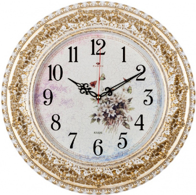 3825-003 Часы настенные круг D38см "Полевые цветы" Рубин