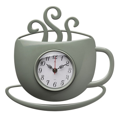 3432-006 Часы настенные чашка с дымком 31х30см оливковый "Классика" Рубин