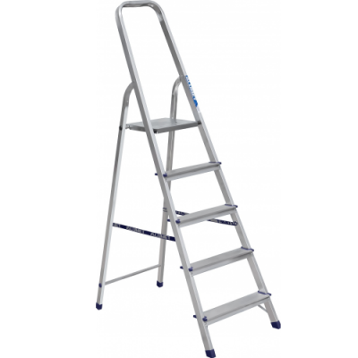 Стремянка Алюмет "Стандарт" 5ступ. (4+1) матовый алюминий (h103см)