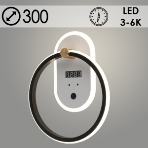 5003/C WH+BK 48W LED+часы d300 Светильник настенный светодиодный (1)