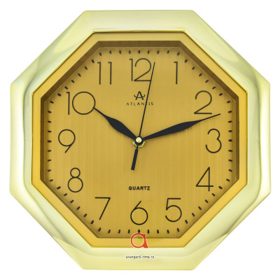 6019-TLD gold dial 285x285x41мм Часы настенные Atlantis 