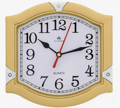 5981-TLD gold 180x180x40мм Часы настенные Atlantis