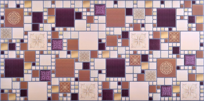 Панель ПВХ листовая 0,4мм Мозайка Модерн амарантовый  0,95*0,48 [9]