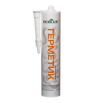 Герметик ECOLUX силиконовый общего назначения А-30 прозрачный 260мл (20)