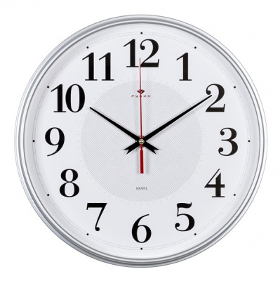 2940-105 Часы настенные круглые D29см "Серебрянные ромбы" Рубин