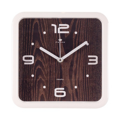 2223-013 Часы настенные квадрат 22х22см белый "Классика" Рубин