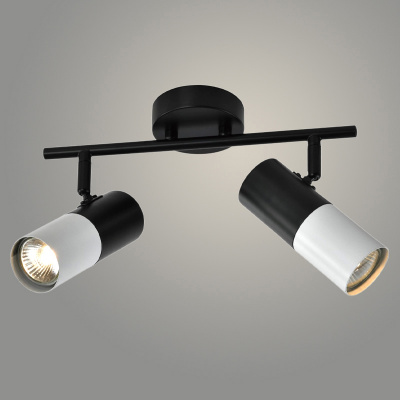 23210/2B BK+WT 2x25W GU10 h130 Светильник спотовый (1)