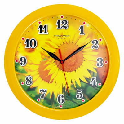 11150154 желтый D290мм Часы настенные TROYKATIME