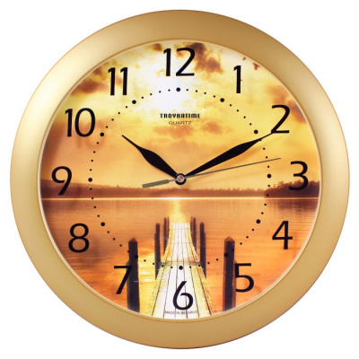 11171146 золото D290мм Часы настенные TROYKATIME