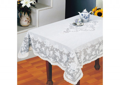 Скатерть ПВХ EMBOSSED 137x180см белая арт.С610 (12/36)