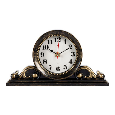 2514-001 Часы настольные 26х14см корпус чёрный с золотом "Классика" Рубин