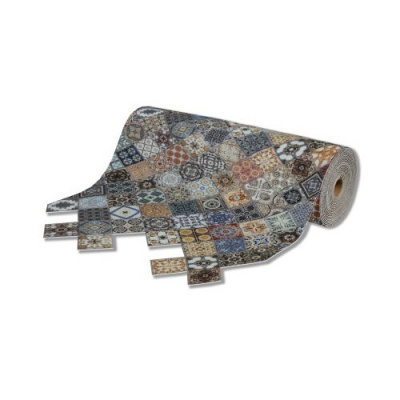 Ковровая дорожка icarpet PRINT антискользящая "Плитка Тоскана" 0,8*14,5м мультиколор (132)