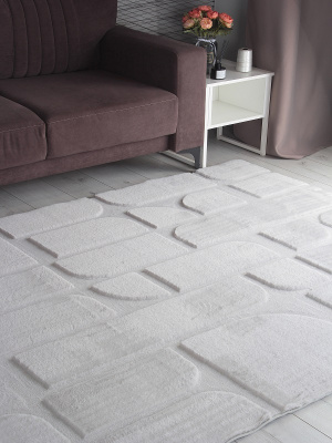 Ковер RABBIT CARVING 0,8*1,5 прямой PX4001 GREY / GREY