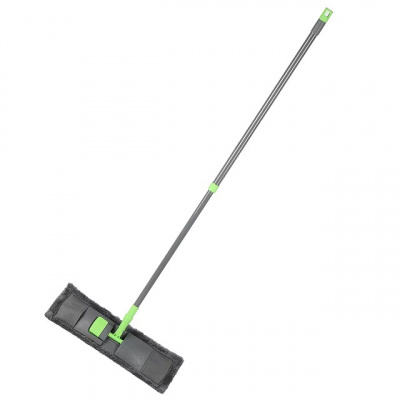 Швабра "Марья-Искусница" плоская, микрофибра 130х42х12см серая телескопическая ручка 23-A05M