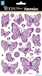 6303 CLA  Декоративная наклейка "Сиреневые бабочки - мини"