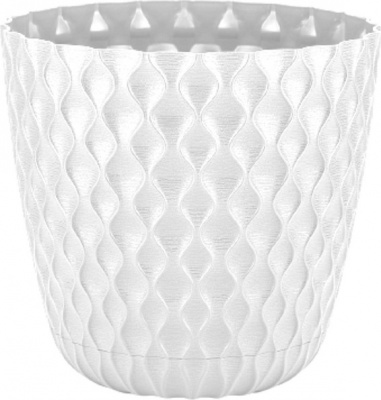 Горшок для цветов InGreen Wave с дренаж.сеткой и съемным поддоном 4,7л бел жасмин IG650310048 (6)