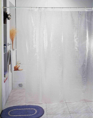 Штора для ванны 3D 180х180см (белый) А1-110 (1/24)