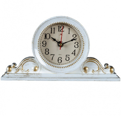 2514-003 Часы настольные 26х14см белый с золотом "Классика" Рубин