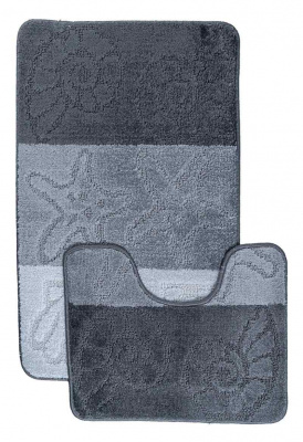 Коврик BENGAL ZEBRA 2шт (50*80см) серый (anthracite) SLV201815