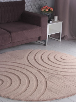 Ковер RABBIT CARVING 1,2*1,2 круглый PX4005 BROWN / BROWN