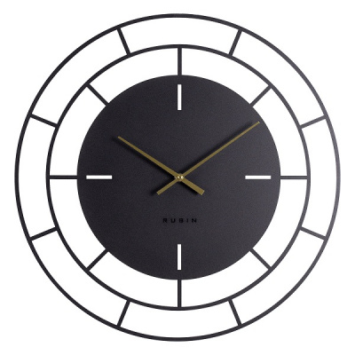 5025-001 Часы настенные из металла d=50 см открытая стрелка черный "Венеция" Рубин